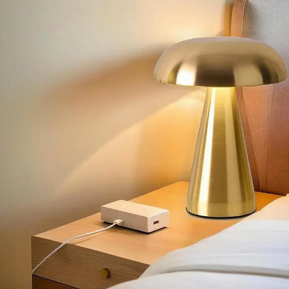 Retro Mushroom LED Table Lamp – Touch Sensor Rechargeable Bedside & Decor Light