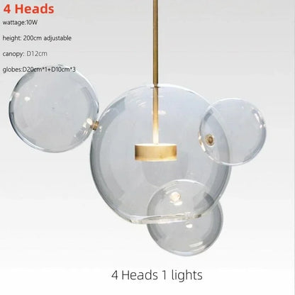Italian Designer Glass Bubble Pendant Light – Modern Chandelier for Dining, Kitchen & Kids’ Room Decor