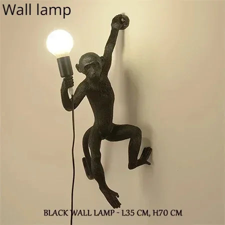 SANDYHA Nordic Retro Monkey Wall Lamp – LED Decorative Light for Living Room, Bedroom & Kitchen