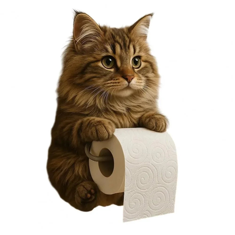 PawRoll™ – Porte-papier toilette en forme de chat amusant