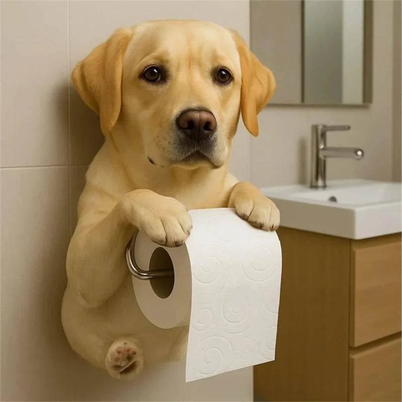 PawRoll™ – Porte-papier toilette amusant en forme de chien 