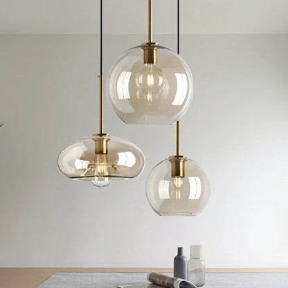 Nordic Glass LED Chandelier – Single & Multi-Head Pendant Light for Dining, Living Room & Home Décor