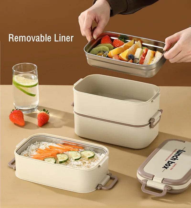 ThermoVault™ 1500 – Boîte à lunch bento isotherme en acier inoxydable 