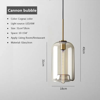 Nordic Glass LED Chandelier – Single & Multi-Head Pendant Light for Dining, Living Room & Home Décor