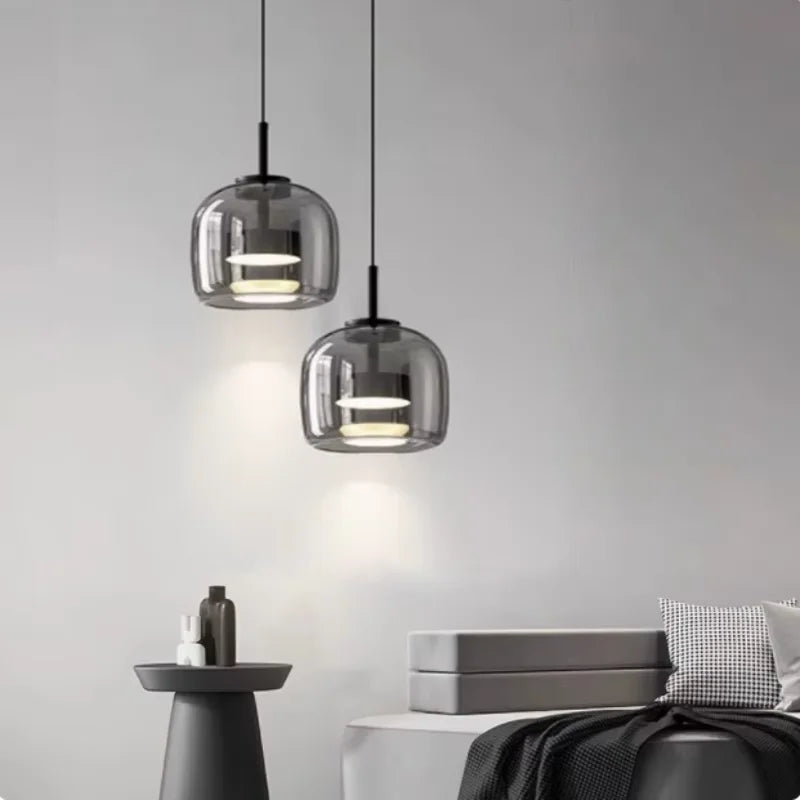 Nordic Glass LED Chandelier – Creative Luxury Pendant Light for Restaurant, Bedroom & Café Decor