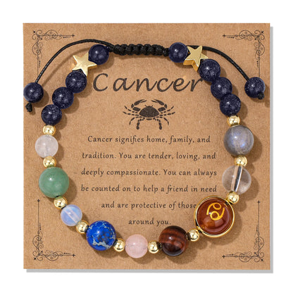 Pulsera de cristal LuckyGlow™: dije unisex de acero inoxidable 