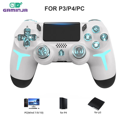Gamepad inalámbrico RGB Gaminja™: controlador Bluetooth LED con doble vibración y movimiento de 6 ejes 