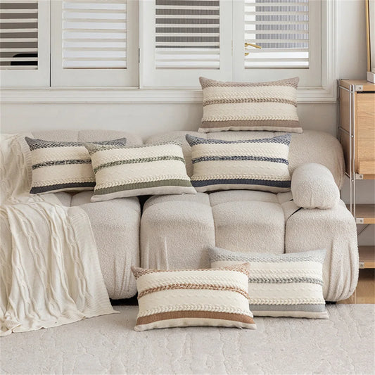 LuxeStripe™ – Funda de cojín premium 