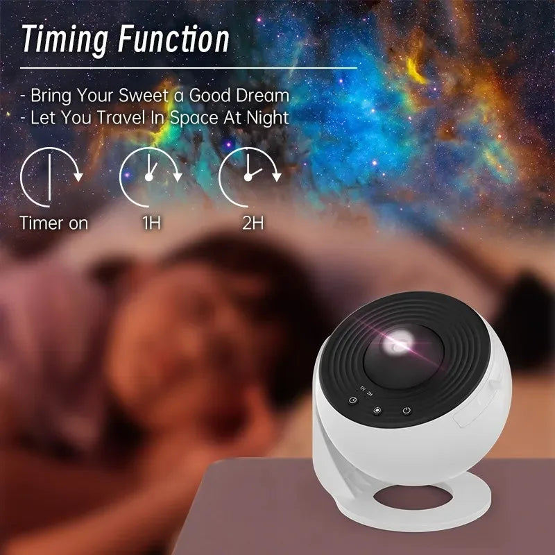 Galaxy Projector Night Light – 360° Rotating Starry Sky Lamp for Kids & Home Decor