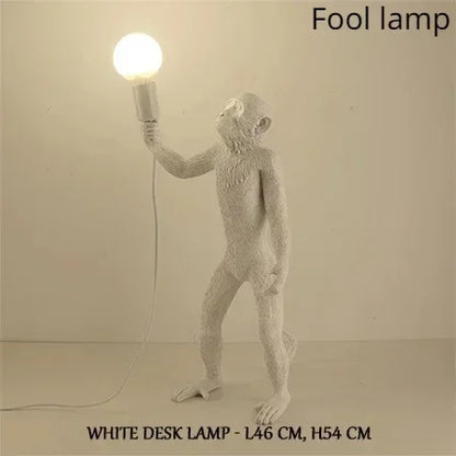 SANDYHA Nordic Retro Monkey Wall Lamp – LED Decorative Light for Living Room, Bedroom & Kitchen