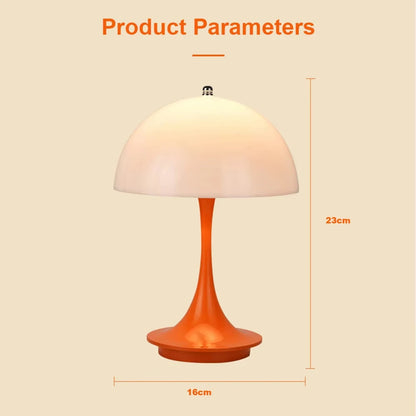Portable LED Mushroom Lamp – USB Rechargeable Dimmable Bedside Light