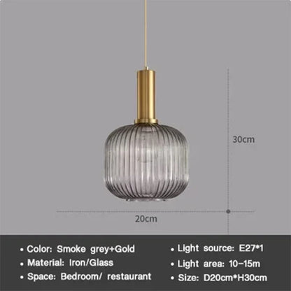 Nordic Glass Pendant Light – Single Head Cognac/White/Green Lamp for Dining Room, Bedroom & Café Decor