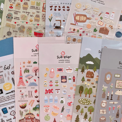 Ensemble d'autocollants Suatelier™ Kawaii Days – Essentiels de la déco coréenne
