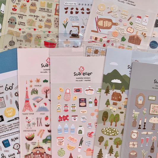 Ensemble d'autocollants Suatelier™ Kawaii Days – Essentiels de la déco coréenne
