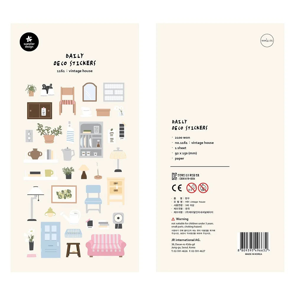 Ensemble d'autocollants Suatelier™ Kawaii Days – Essentiels de la déco coréenne
