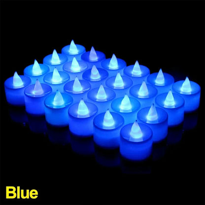 Flameless LED Tealight Candles – 1/48pcs Heart-Shaped Battery Candles for Christmas, Wedding & Party Decor