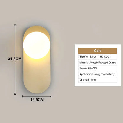 Modern Black & Gold LED Wall Lamp – G9 Bulb Sconce for Bedroom & Home Décor