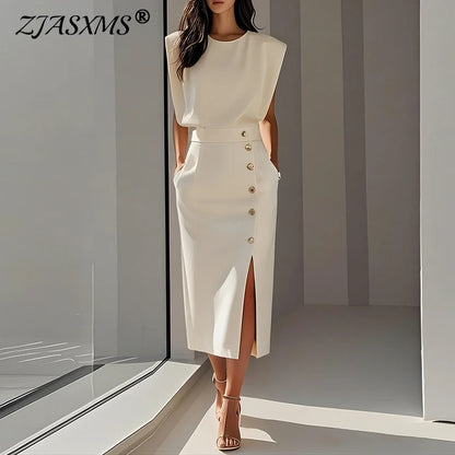 Eleganza™ – Summer Sleeveless Split Dress