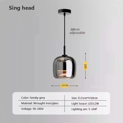 Nordic Glass LED Chandelier – Creative Luxury Pendant Light for Restaurant, Bedroom & Café Decor