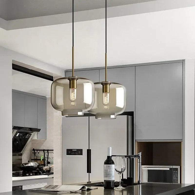 Nordic Glass LED Chandelier – Single & Multi-Head Pendant Light for Dining, Living Room & Home Décor