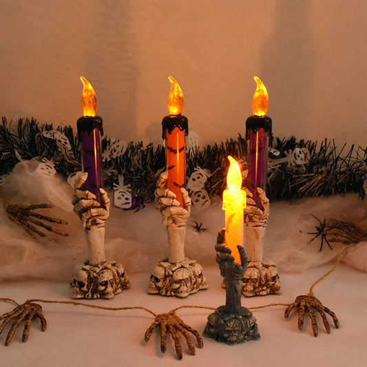 Halloween Skeleton Hand LED Candles – Spooky Ghost Lights for Haunted House & Party Decor