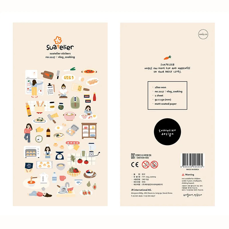 Ensemble d'autocollants Suatelier™ Kawaii Days – Essentiels de la déco coréenne