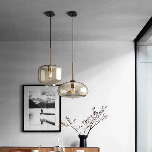 Nordic Glass LED Chandelier – Single & Multi-Head Pendant Light for Dining, Living Room & Home Décor