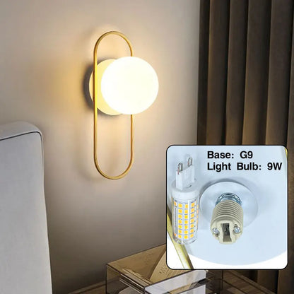 Modern Black & Gold LED Wall Lamp – G9 Bulb Sconce for Bedroom & Home Décor