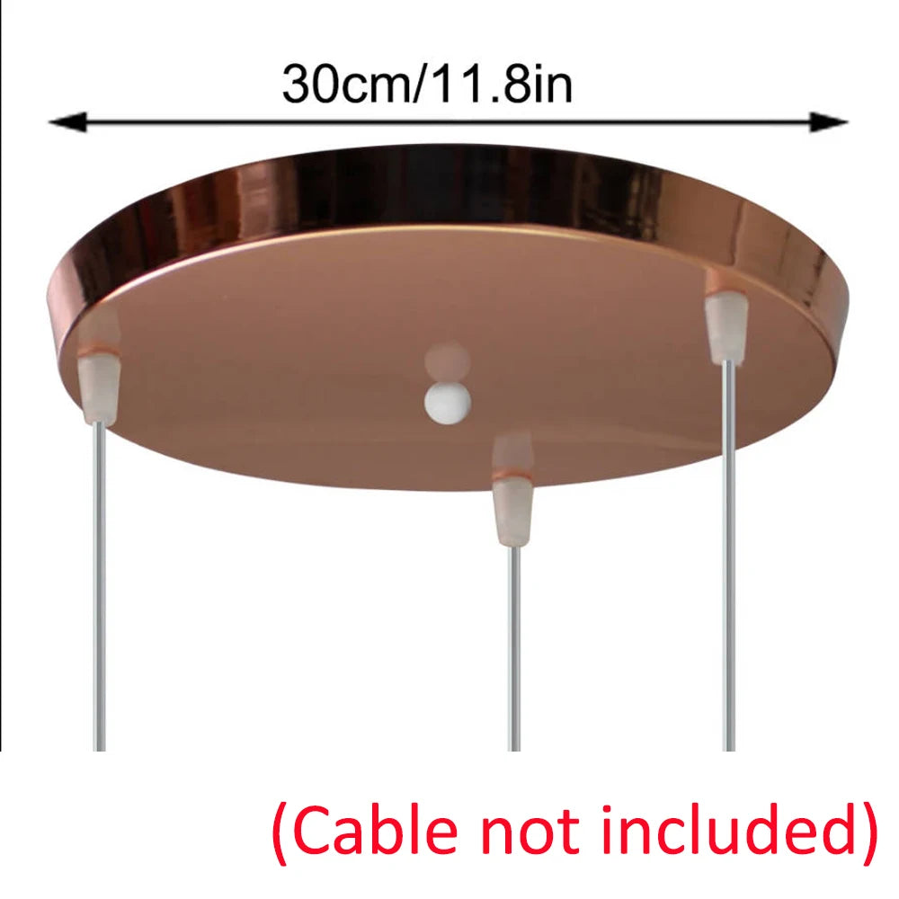 3 Holes 30cm Ceiling Plate Accessories DIY Light Fittings Round Ceiling Plate Base Chandelier Pendant Lamp Base Ceiling Canopy