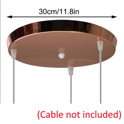 3 Holes 30cm Ceiling Plate Accessories DIY Light Fittings Round Ceiling Plate Base Chandelier Pendant Lamp Base Ceiling Canopy