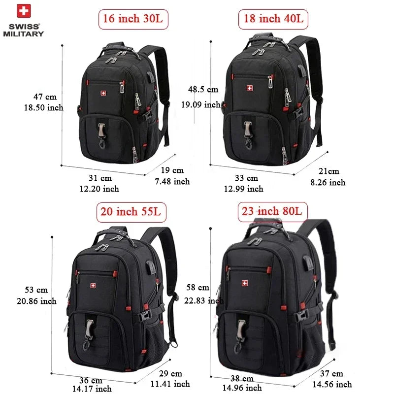 AlpTek™ ProPack – Sac à dos suisse pour ordinateur portable 17 pouces et voyage 