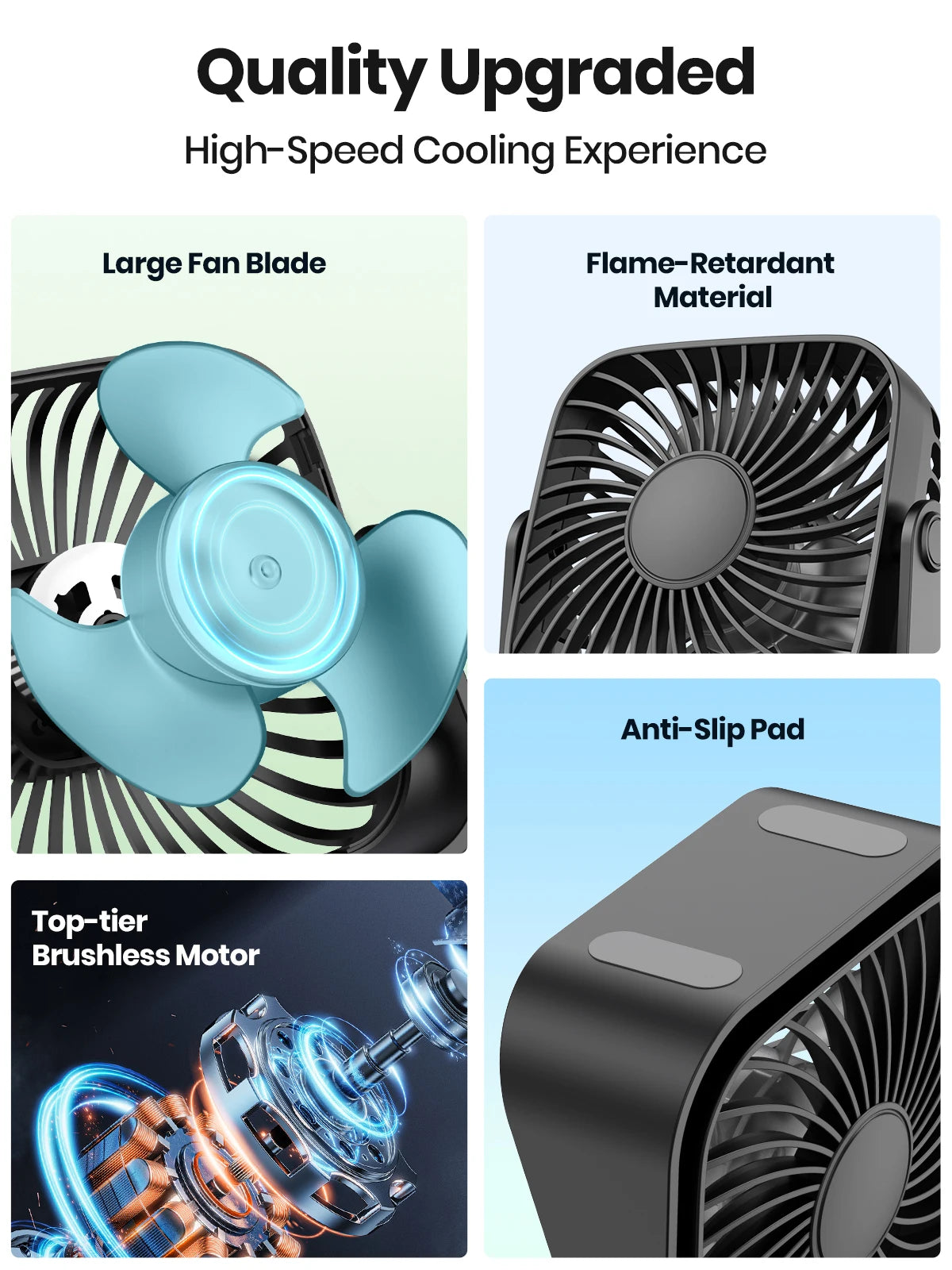 BreezeBuddy™ – Miniventilador USB de 4” 
