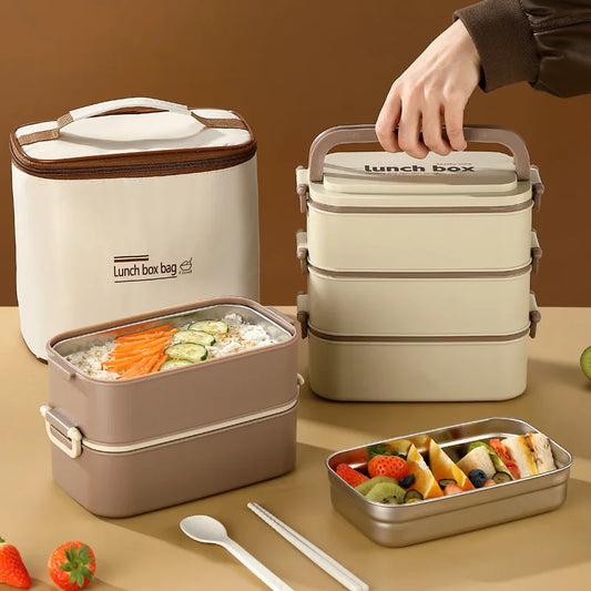 ThermoVault™ 1500 – Boîte à lunch bento isotherme en acier inoxydable 