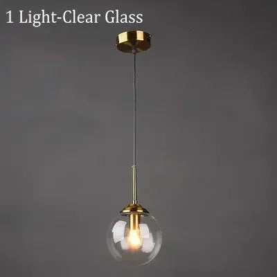 Italian Designer Glass Ball Led Pendant Lamp Kitchen Restaurant Island Living Room  Bedroom Chandelier Home Lighting Decoration