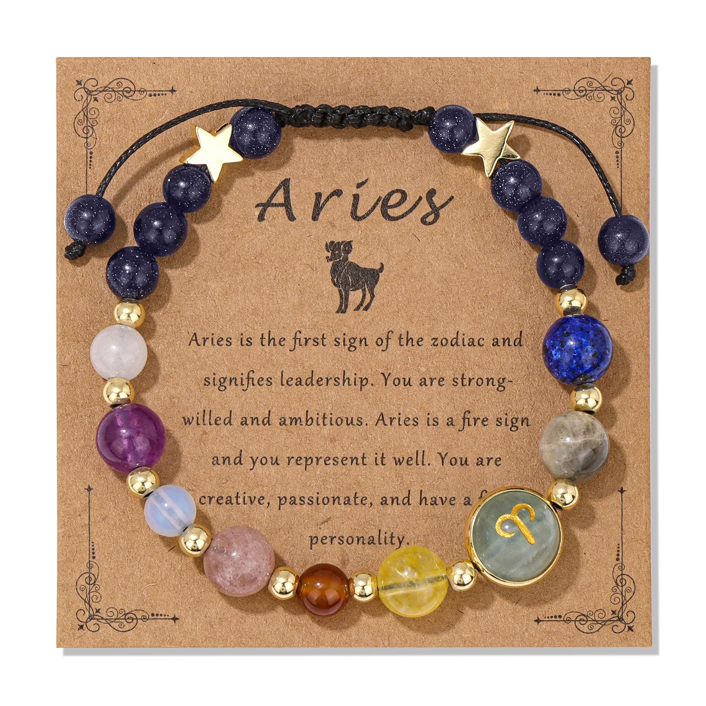 Pulsera de cristal LuckyGlow™: dije unisex de acero inoxidable 