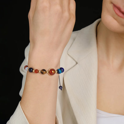 Pulsera de cristal LuckyGlow™: dije unisex de acero inoxidable 