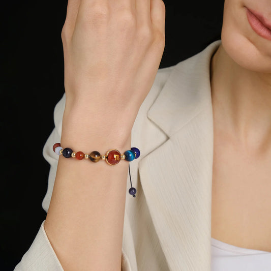 Pulsera de cristal LuckyGlow™: dije unisex de acero inoxidable 
