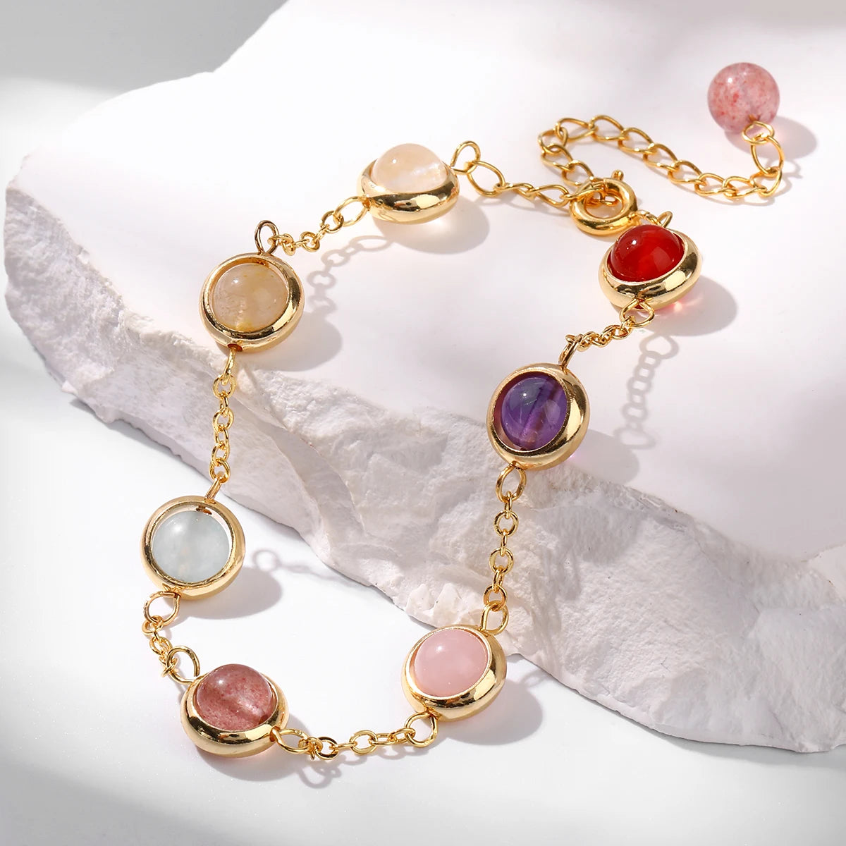 Pulsera de cristal LuckyGlow™: dije unisex de acero inoxidable 