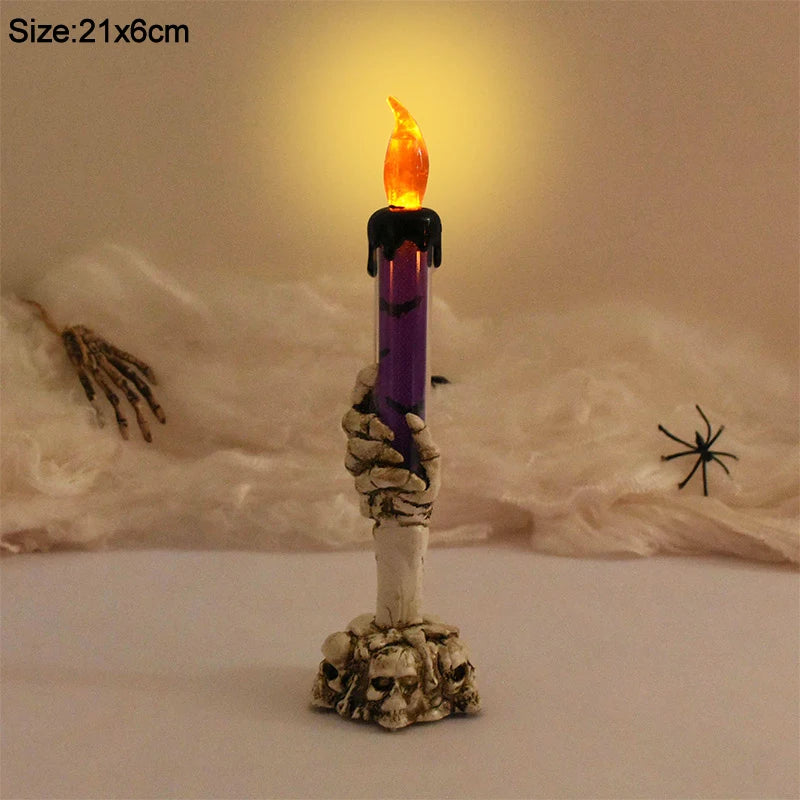 Halloween Skeleton Hand LED Candles – Spooky Ghost Lights for Haunted House & Party Decor