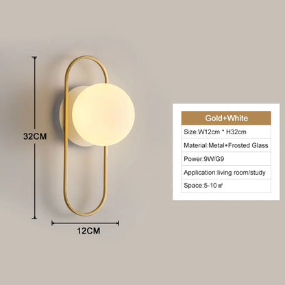 Modern Black & Gold LED Wall Lamp – G9 Bulb Sconce for Bedroom & Home Décor