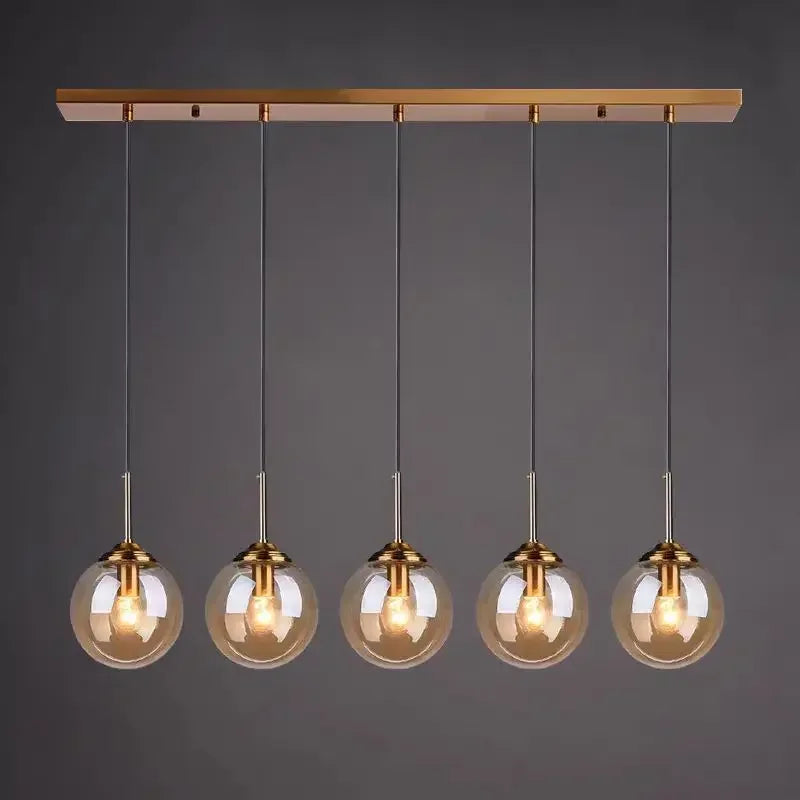 Italian Designer Glass Ball Led Pendant Lamp Kitchen Restaurant Island Living Room  Bedroom Chandelier Home Lighting Decoration