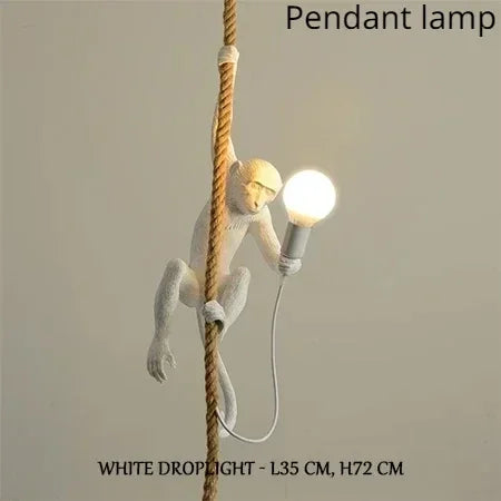 SANDYHA Nordic Retro Monkey Wall Lamp – LED Decorative Light for Living Room, Bedroom & Kitchen