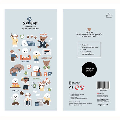 Ensemble d'autocollants Suatelier™ Kawaii Days – Essentiels de la déco coréenne