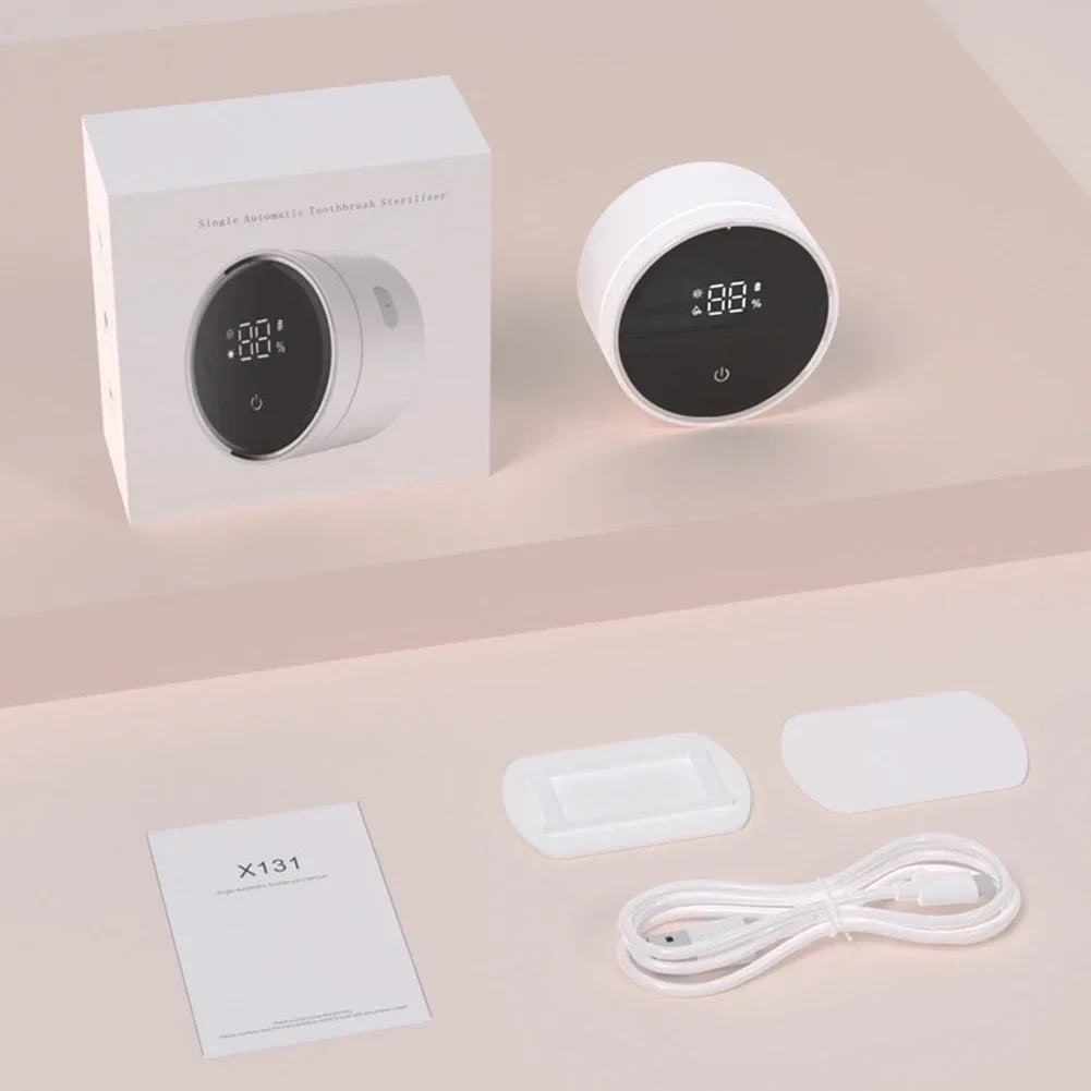 USB Charging Toothbrush Sterilizer UV Light Sanitizer Case Wall-Mounted Holder Smart Sensor Switch Oral Hygiene Travel Home Use
