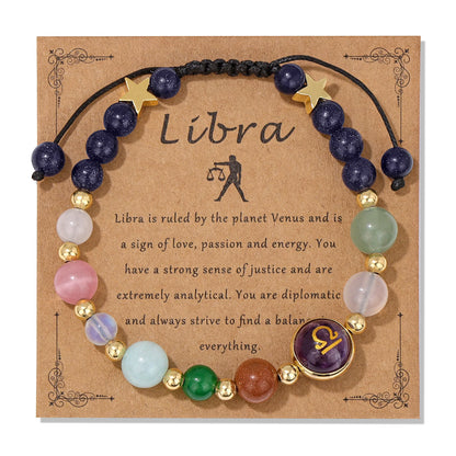 Pulsera de cristal LuckyGlow™: dije unisex de acero inoxidable 