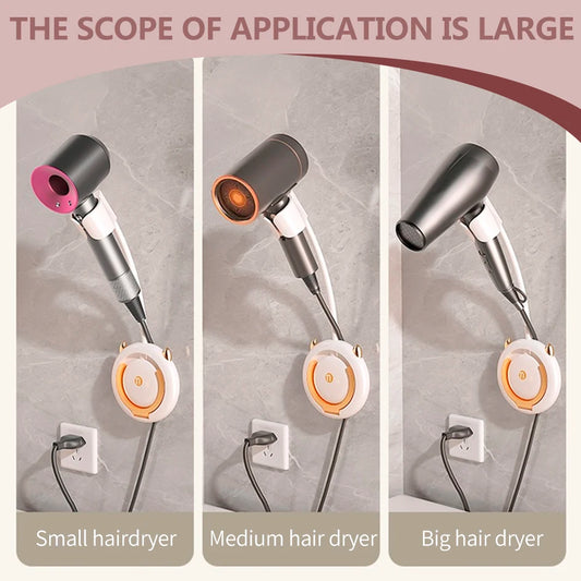 Support mural pour sèche-cheveux mains libres avec réglage à 360°