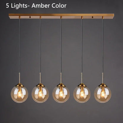 Italian Designer Glass Ball Led Pendant Lamp Kitchen Restaurant Island Living Room  Bedroom Chandelier Home Lighting Decoration