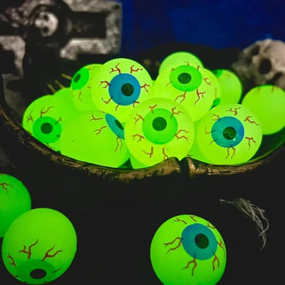 Glow-in-the-Dark Eyeball Bouncy Balls – Halloween Horror Party Decoration Props