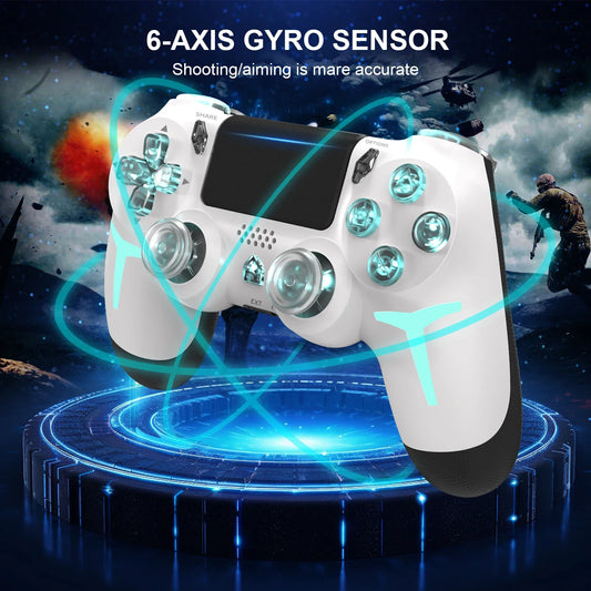 Gamepad inalámbrico RGB Gaminja™: controlador Bluetooth LED con doble vibración y movimiento de 6 ejes 