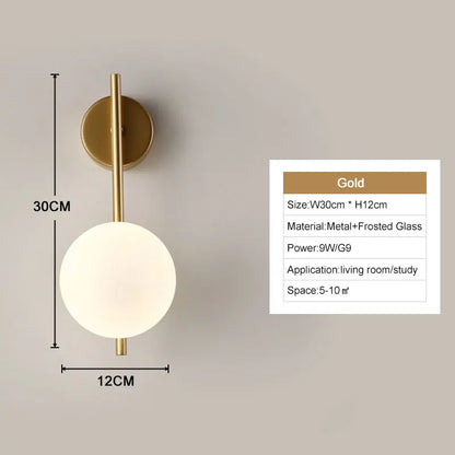 Modern Black & Gold LED Wall Lamp – G9 Bulb Sconce for Bedroom & Home Décor